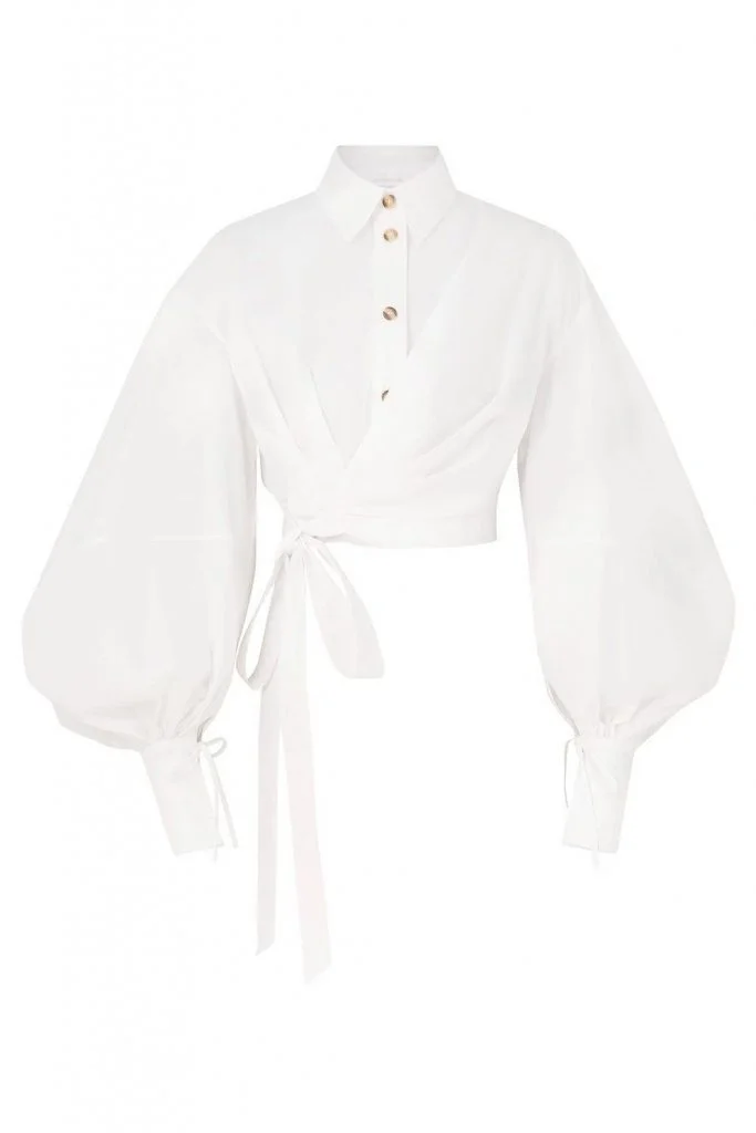 Zimmermann Rebellion Poplin Wrap Blouse
