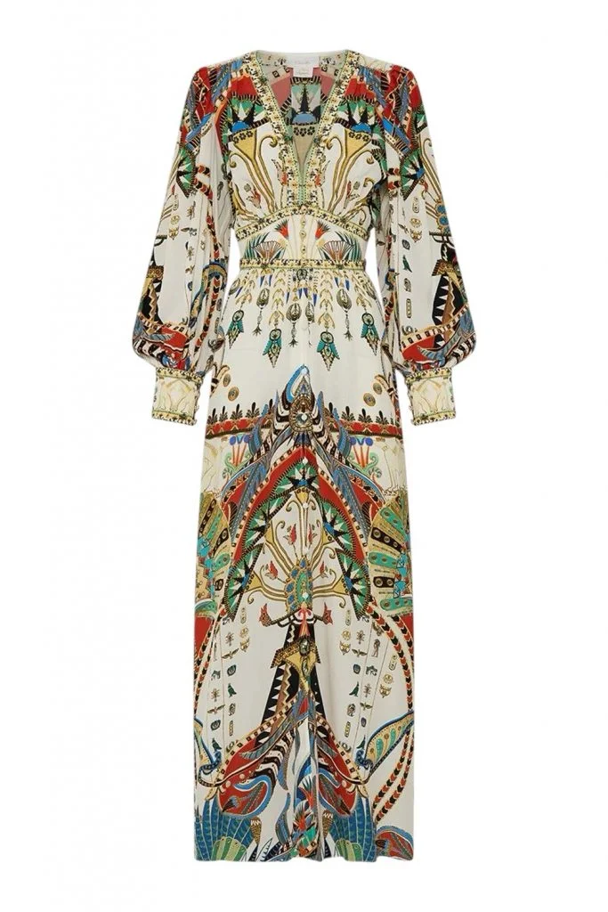 Camilla Shaped Waistband Dress With Gathered Sleeves Valley Of The Queens