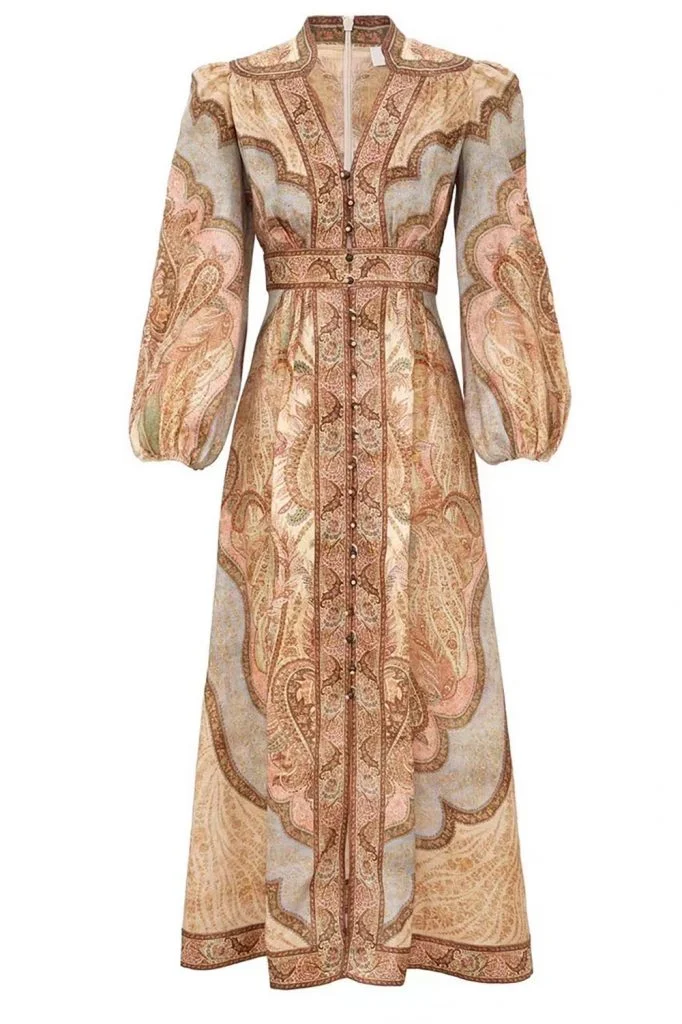 Zimmermann Wanderlust Plunge Midi Dress
