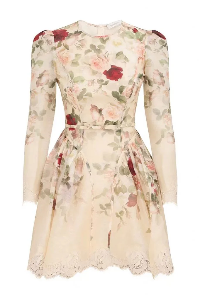 Zimmermann Hypnotic Lace Trim Mini Dress