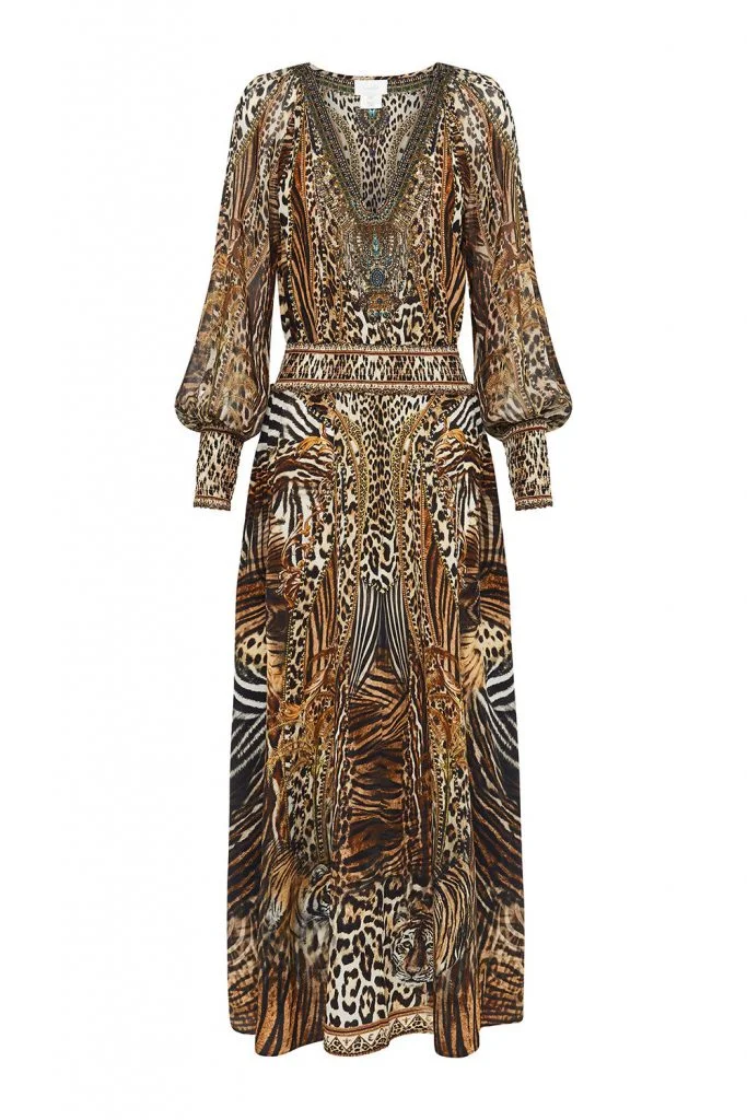 Camilla Dress With Shirred Waist And Cuff