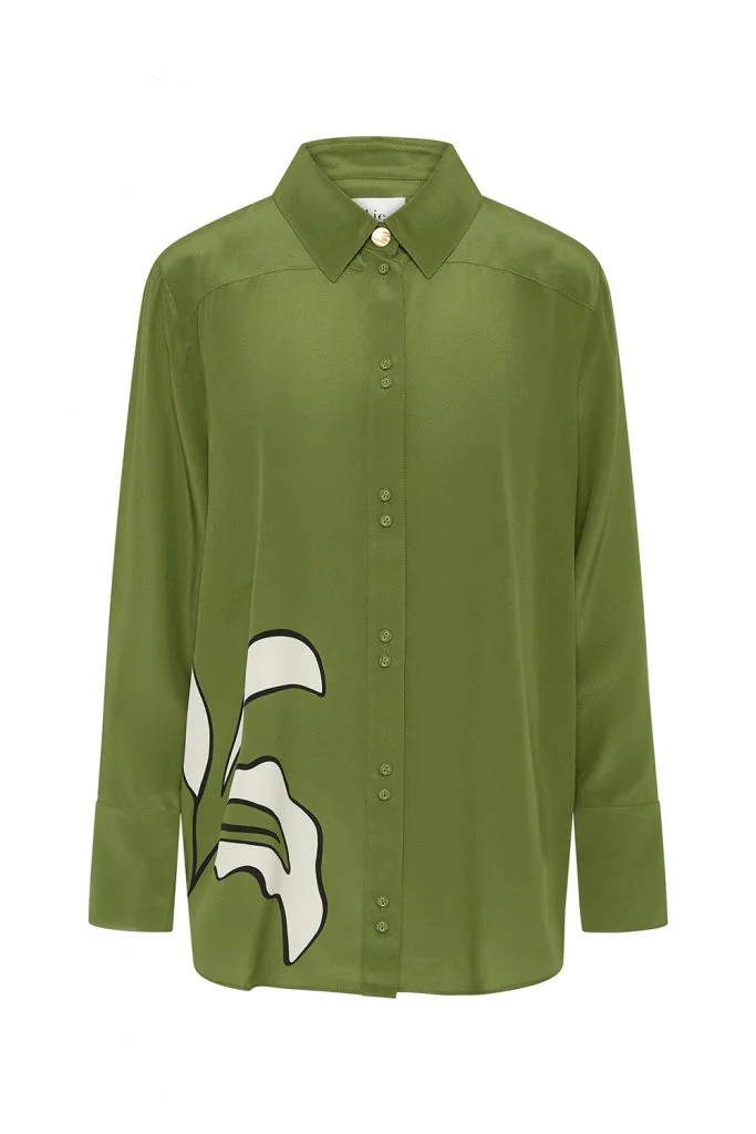 AJE Planetary Silk Oversized Shirt