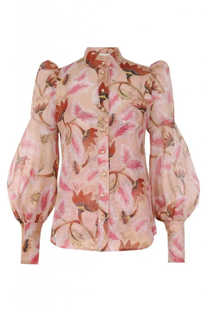 Zimmermann Floral-Print Linen Blouse