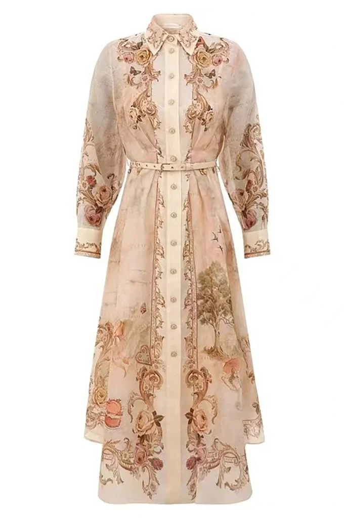 Zimmermann Memento Buttoned Midi Dress