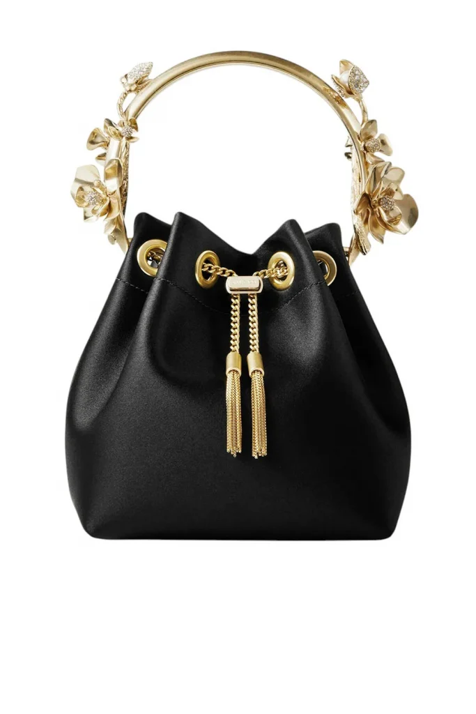 Jimmy Choo Diamond Tote Medium Black Calf Leather Tote Bag