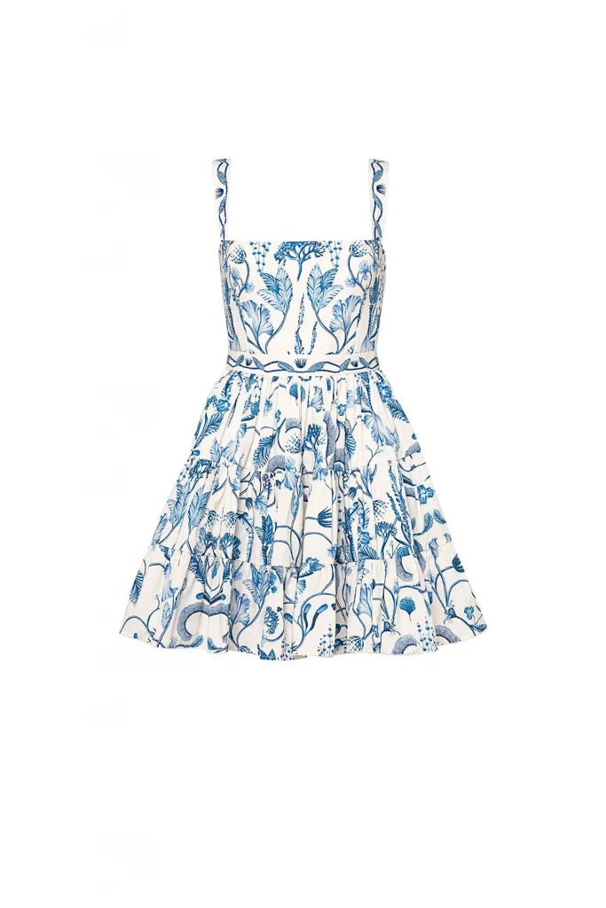 Agua Lima Embroidered Floral Mini Dress