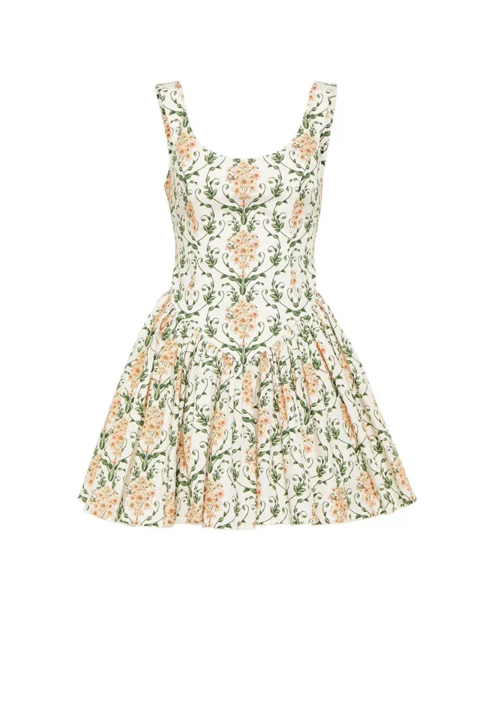 Agua Pluma Floral Corset Dress