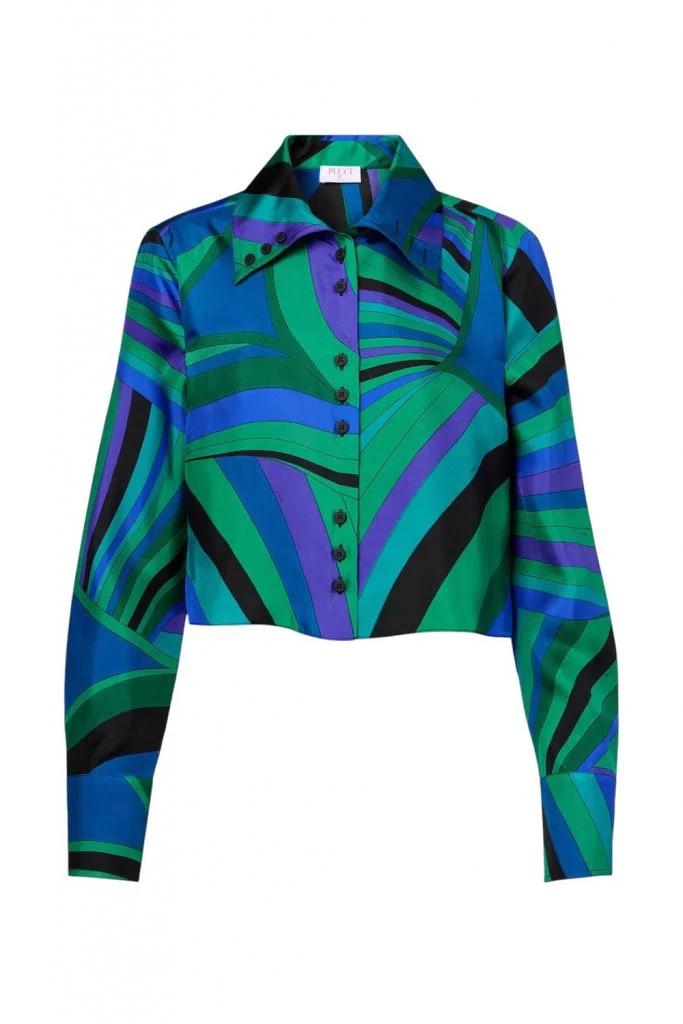 Pucci Iride Cropped Silk Shirt
