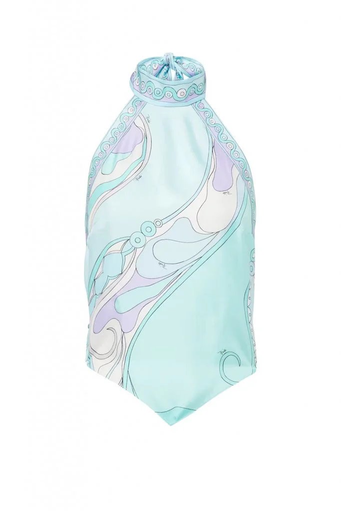 Pucci Orchidee Halterneck Silk Twill Top