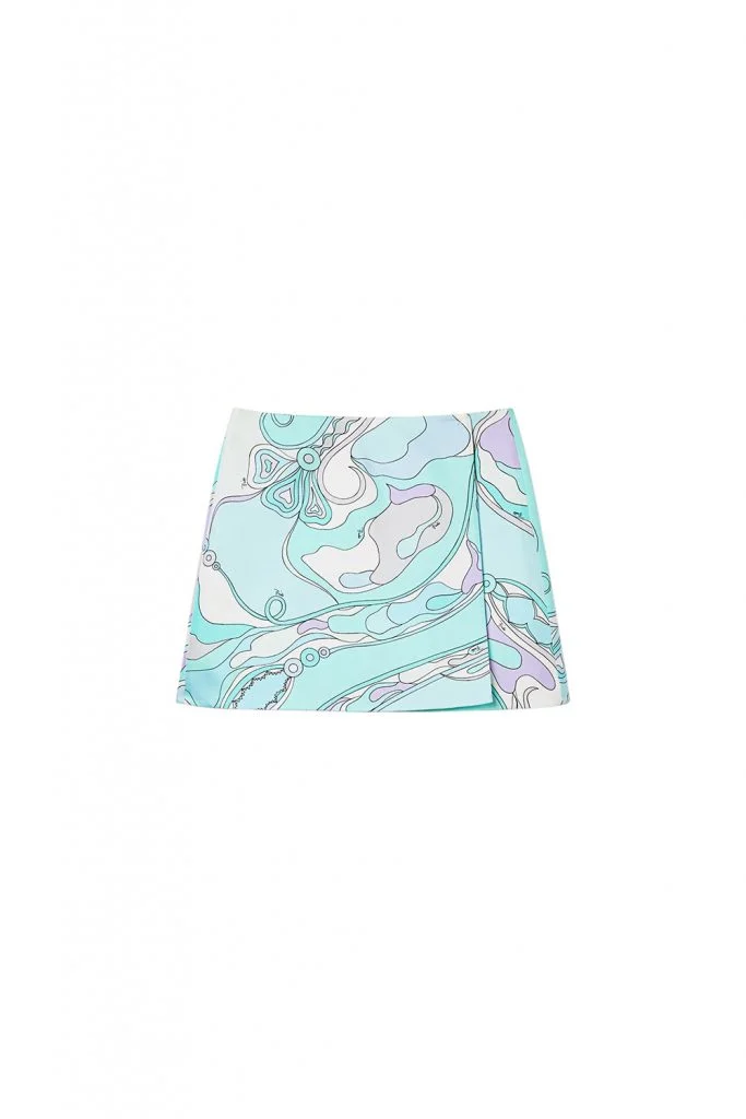 Pucci Orchidee Print Silk Miniskirt