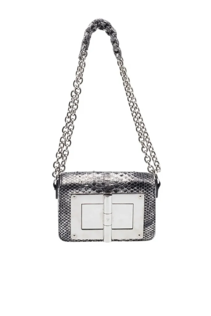 Tom Ford Metallic Python Mini Chain Natalia Shoulder Bag