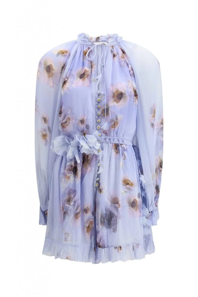 Zimmermann Purple Floral Print Dress