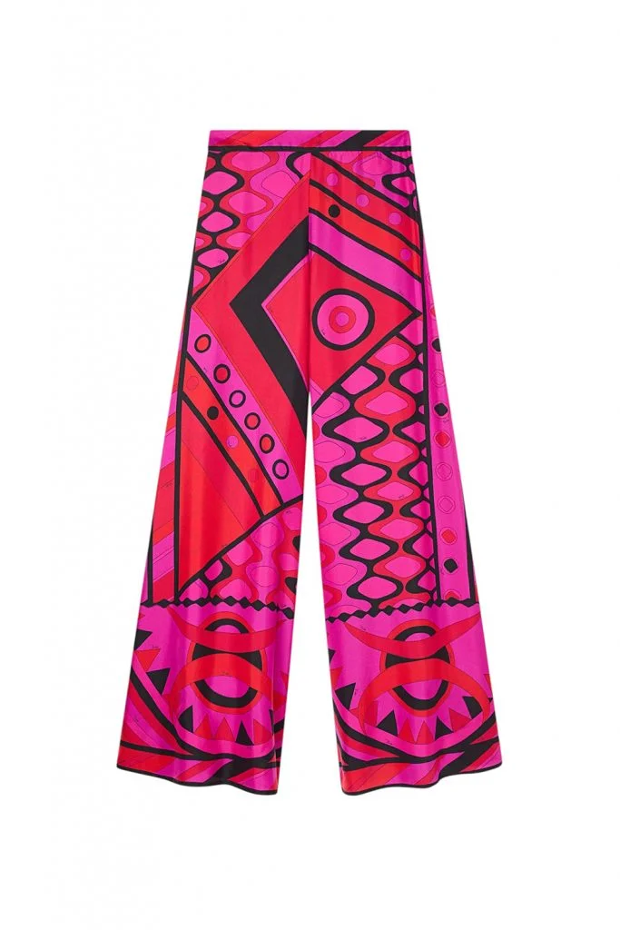 Pucci Vivara Print Silk Palazzo Pants