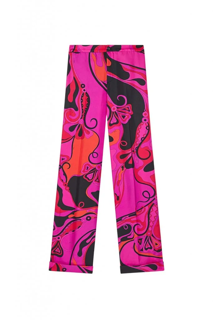 Pucci Orchidee Print Silk Pants