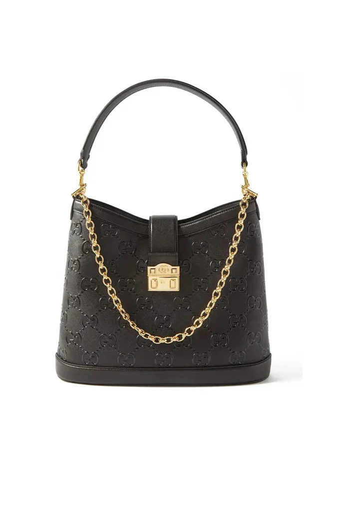 Gucci GG Embossed Leather Bucket Bag