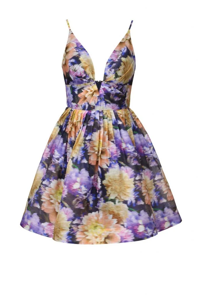 Zimmermann Luna V Neck Mini Dress