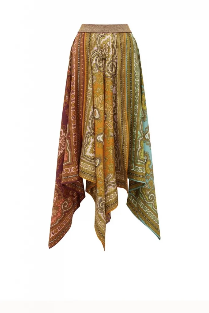 Alémais Clemenza Spliced Scarf Silk Skirt