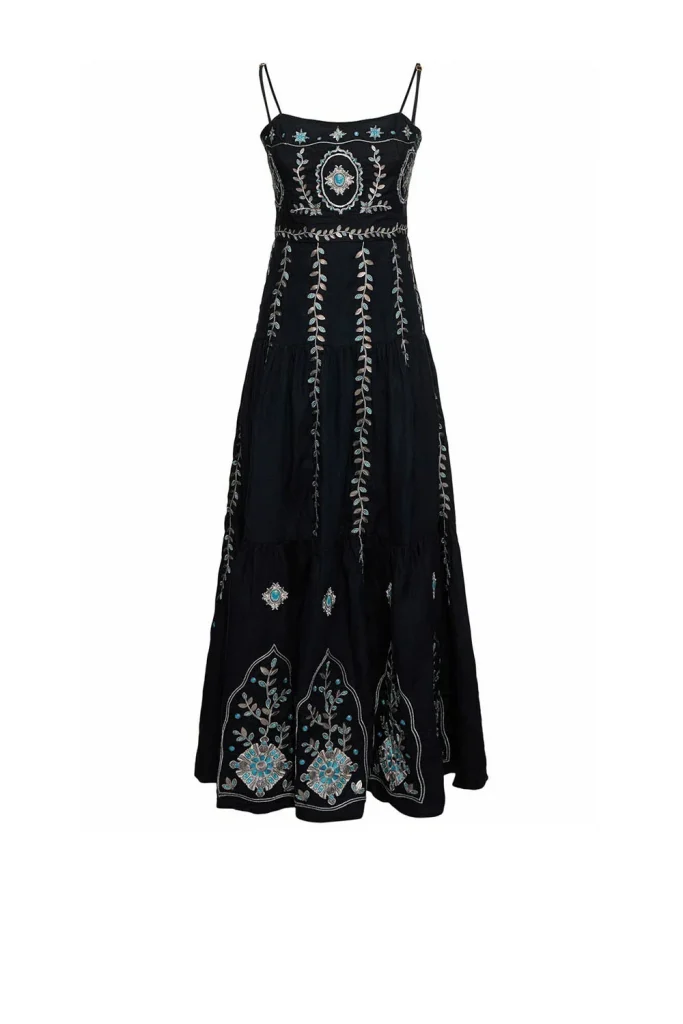 Agua Lima Relicario Embroidered Maxi Dress