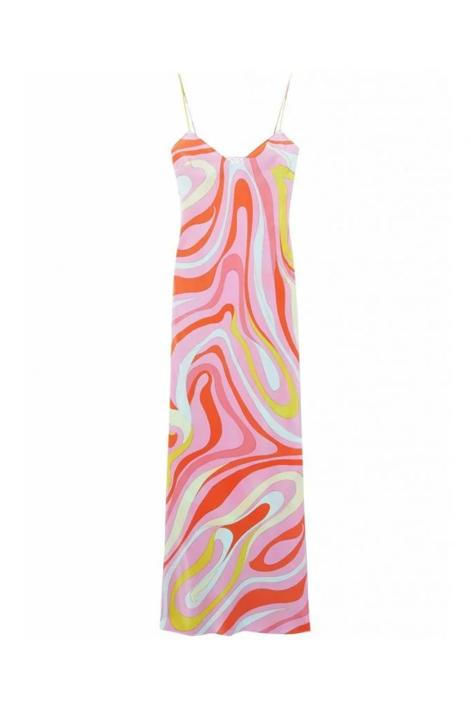 Pucci Marmo Print Silk Maxi Dress
