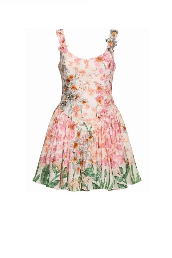 Agua Pluma Floral Mini Dress