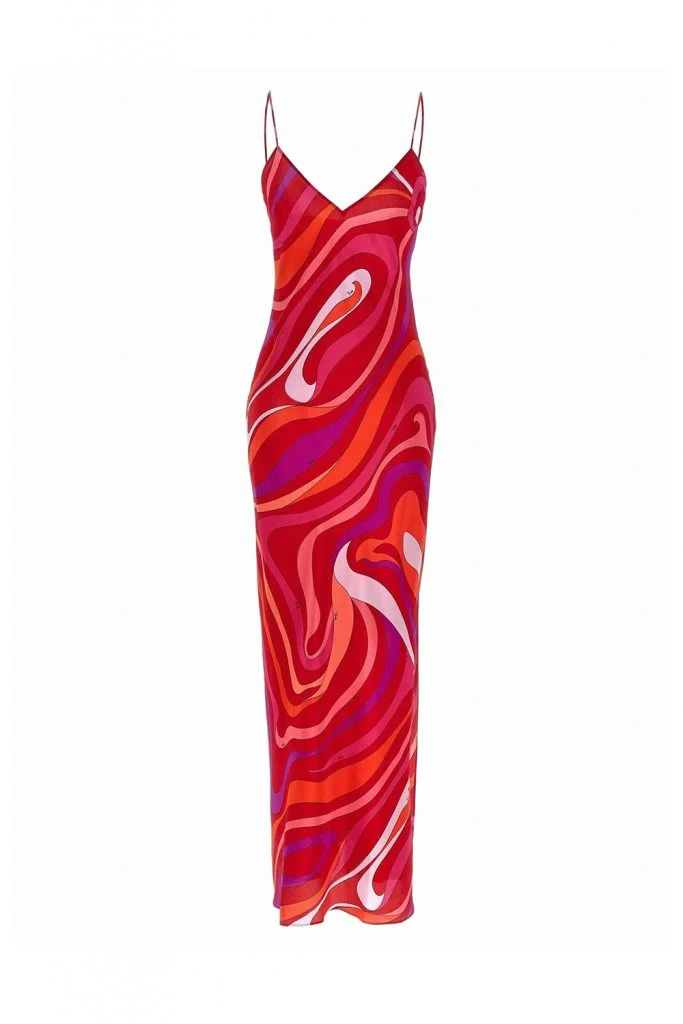 Pucci Marmo Printed Silk Crepe De Chine Maxi Dress