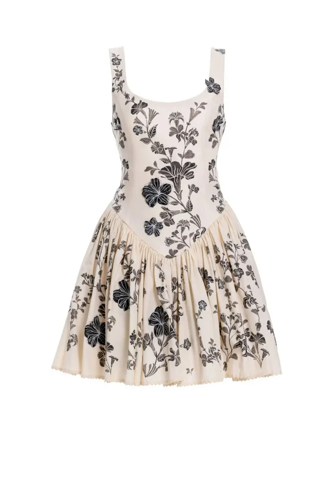 Agua Pluma Corset Mini Dress