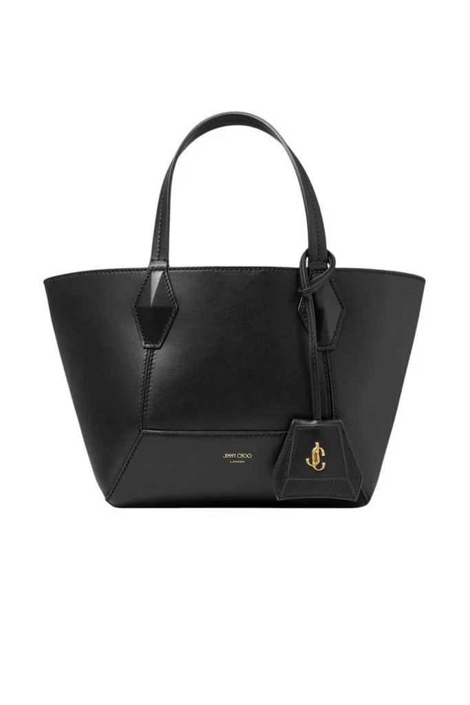 Jimmy Choo Diamond Tote Small Black Calf Leather Tote Bag