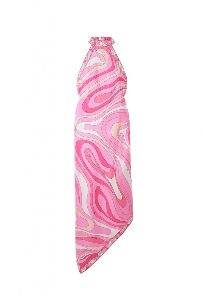 Pucci Halterneck Printed Silk-twill Midi Dress