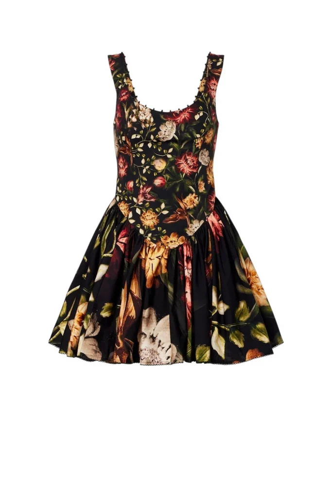 Agua Pluma Floral Mini Dress