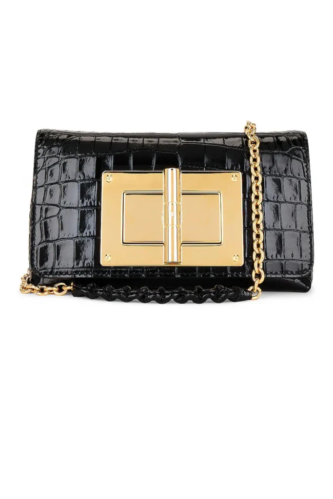 Tom Ford Shiny Stamped Croc Natalia Mini Shoulder Bag