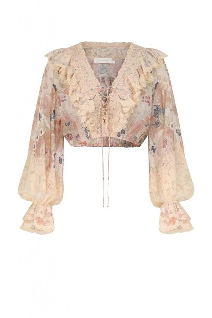 Zimmermann Rebellion Lace-Up Blouse