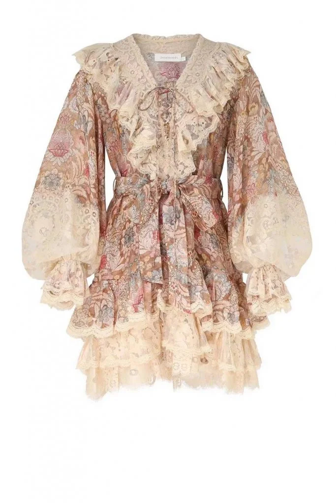 Zimmermann Rebellion Lace-Up Mini Dress