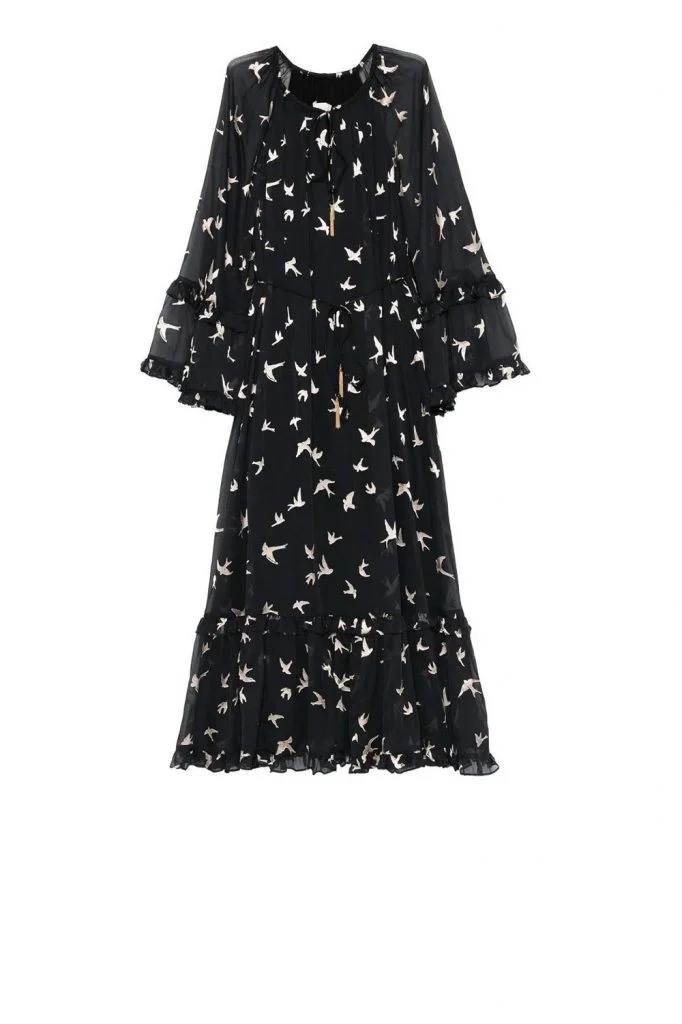 Zimmermann Bird-Print Ruffled Dress