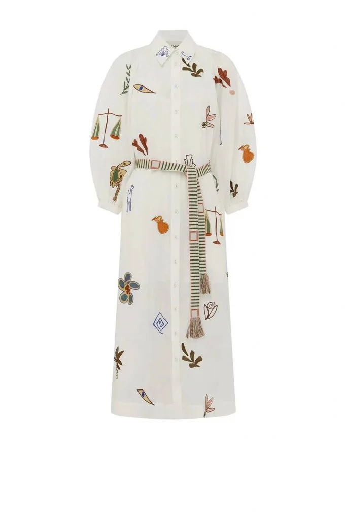 Alémais Mina Embroidered Shirtdress