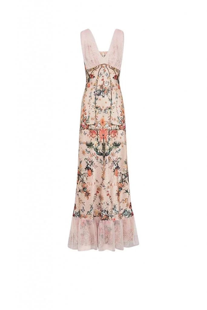 Camilla Rose Garden Revolution Bias Dress With Mesh Overlay