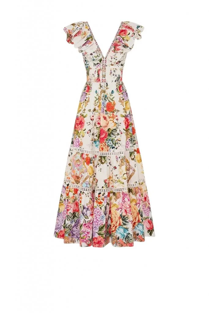 Camilla Tiered Dress With Neck Frill Sew Yesterday