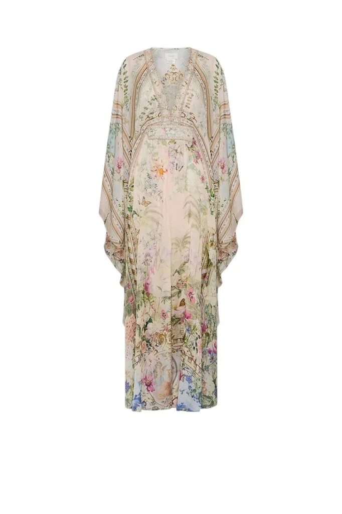 Camilla Palacio Playground Long Kaftan With Waist Detail