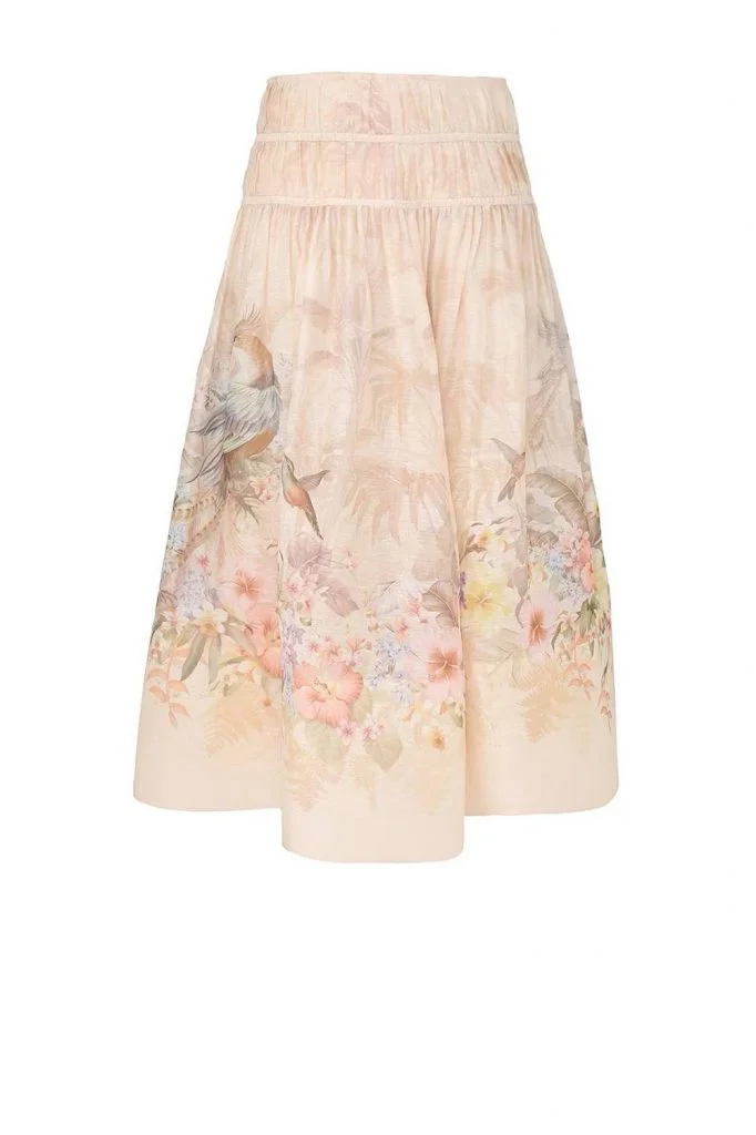 Zimmermann Illuminate Drawn Midi Skirt