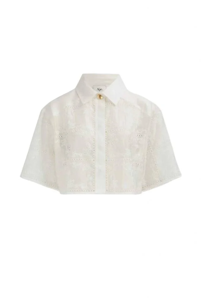 AJE Merritt Embroidered Shirt