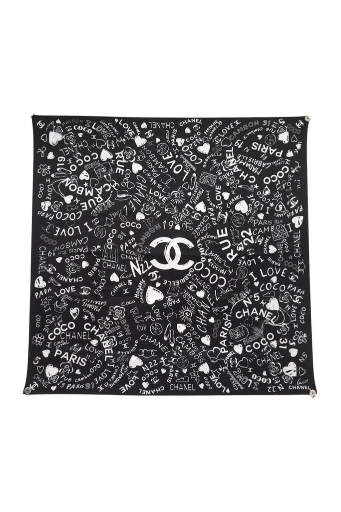 Chanel Love Coco CC Camelia Scarf