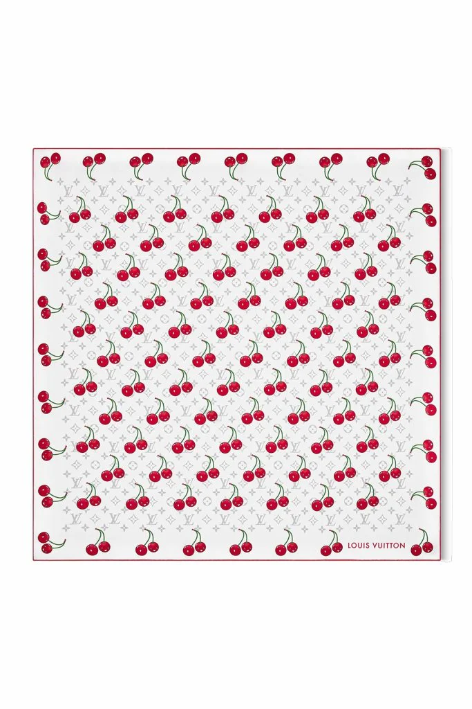 Louis Vuitton LV x TM Monogram Cerise Square Scarf 90